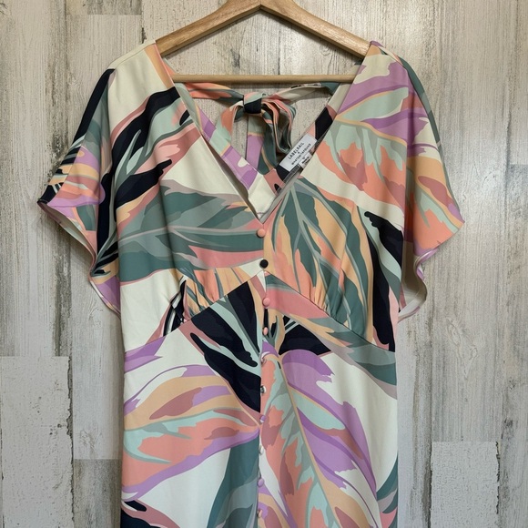 Label Rail x WhatSmitaFound Button Front Printed Multicolor Maxi Dress Size 12 - Picture 4 of 13